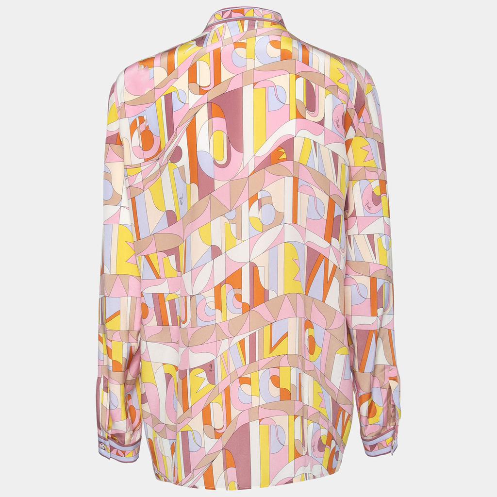 Emilio Pucci Multicolor Printed Silk Shirt M商品第2张图片规格展示