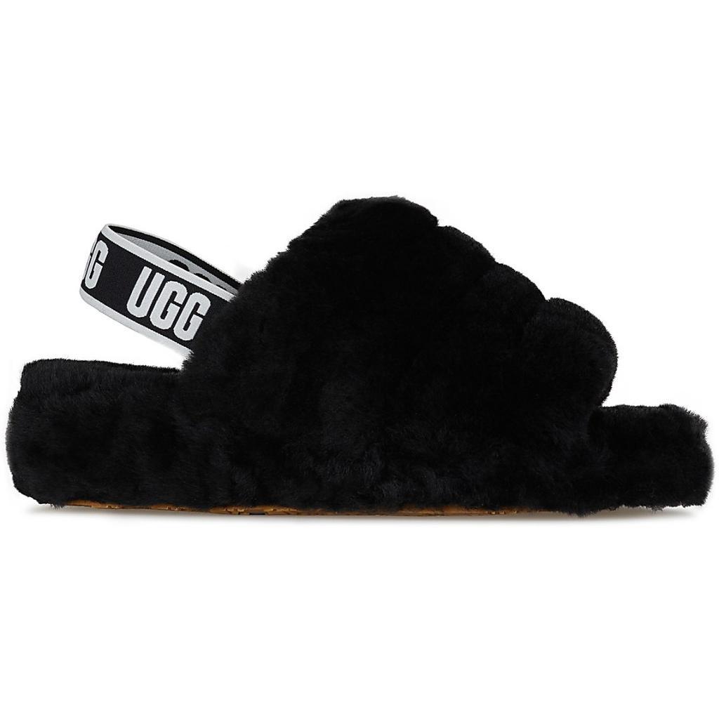 商品UGG|Fluff Yeah Slide - Black,价格¥700,第1张图片