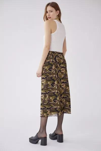 Urban Renewal Remnants Camo Mesh Maxi Skirt商品第2张图片规格展示