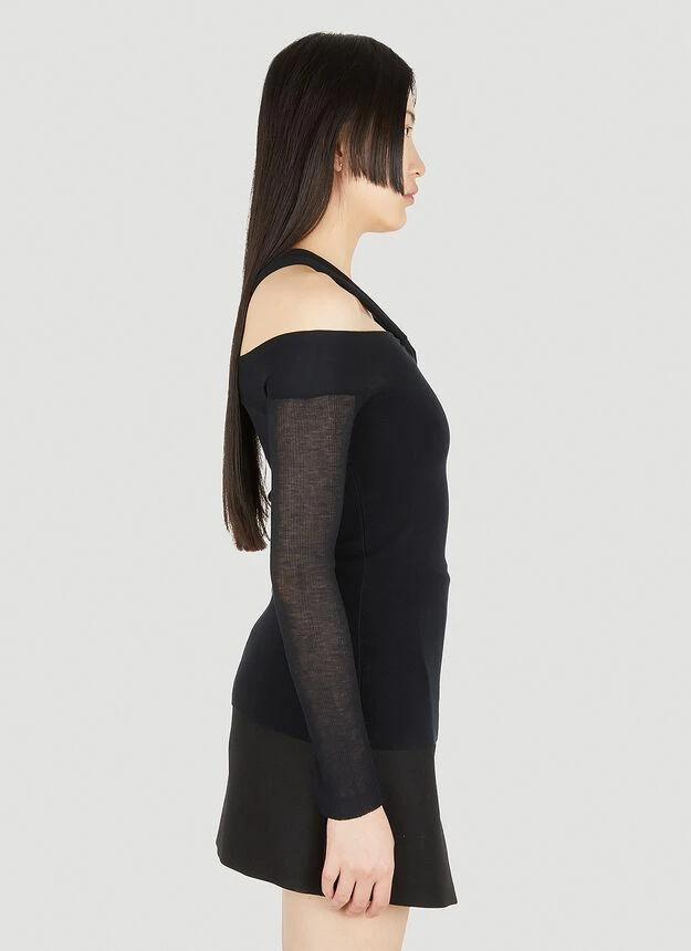 商品Helmut Lang|Twist Long Sleeve Top in Black,价格¥1127,第3张图片详细描述