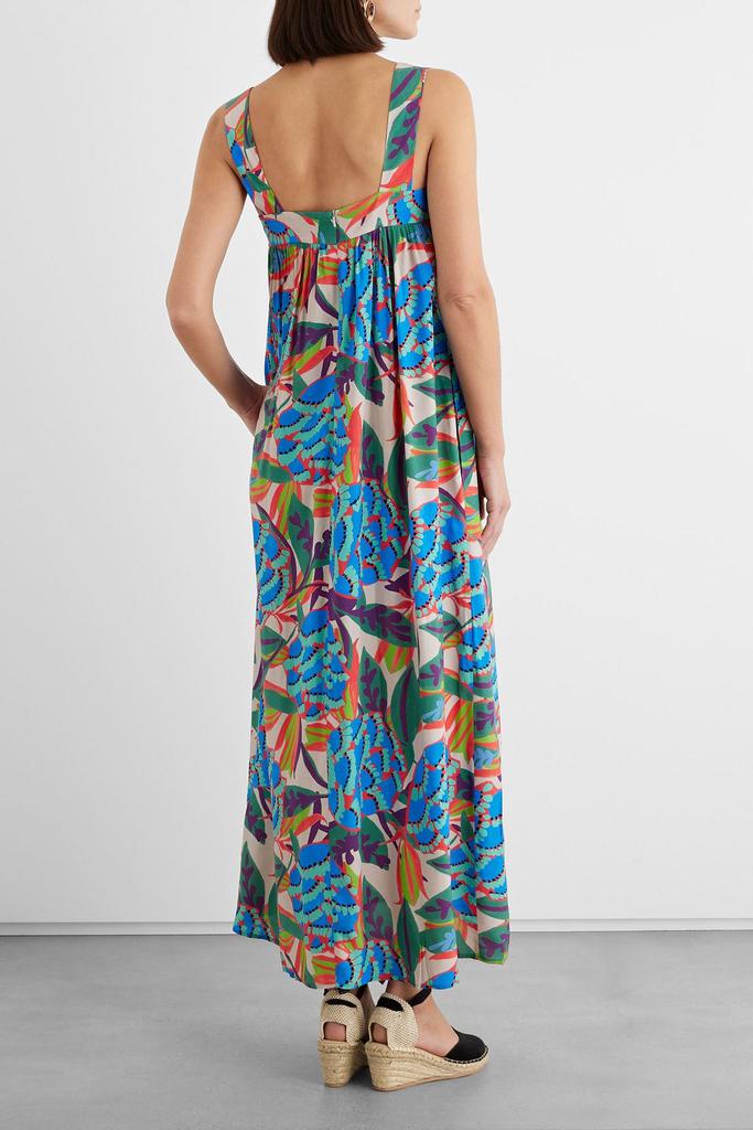 Celeste gathered printed crepe maxi dress商品第3张图片规格展示