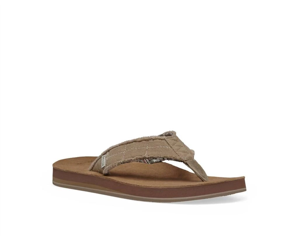 商品Sanuk|Men'S Fraid Not Soft Top Flip Flop in Natural,价格¥366,第1张图片