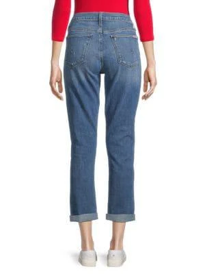 商品Hudson|Natalie Mid-Rise Distressed Slim-Fit Jeans,价格¥361,第2张图片详细描述