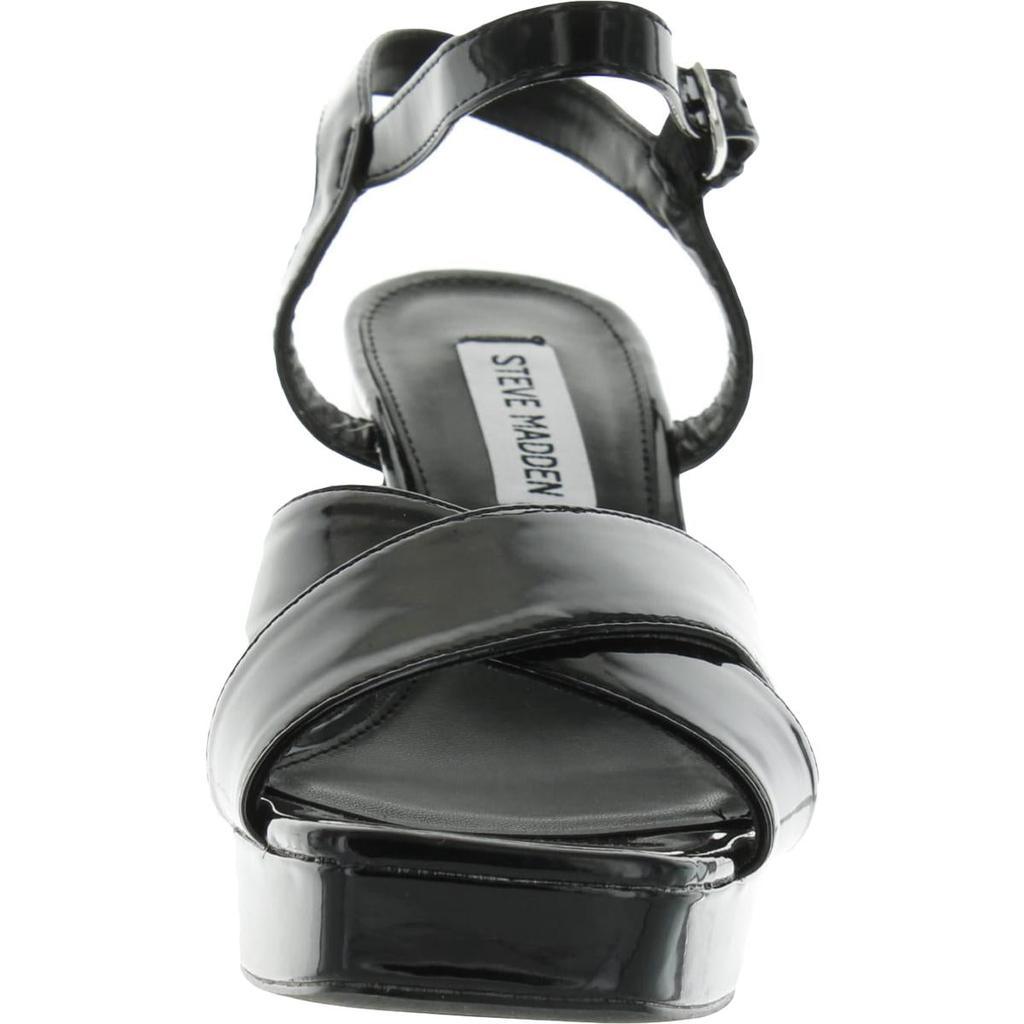 商品Steve Madden|Steve Madden Womens Talkative Patent Leather Ankle Strap Heels,价格¥754,第5张图片详细描述