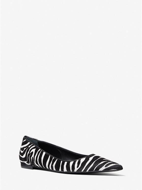 Agnes Zebra Print Calf Hair Flat商品第1张图片规格展示