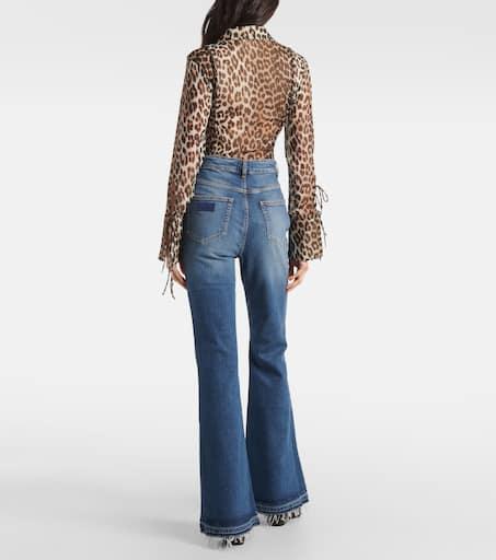 【Ganni】 Blue Future Goddi high-riseフレアジーンズ Blue Future Goddi high-rise flared jeans in blue - Ganni