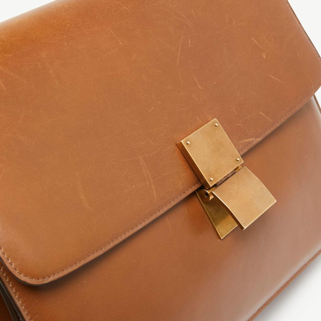 Celine Brown Leather Large Classic Box Shoulder Bag商品第6张图片规格展示