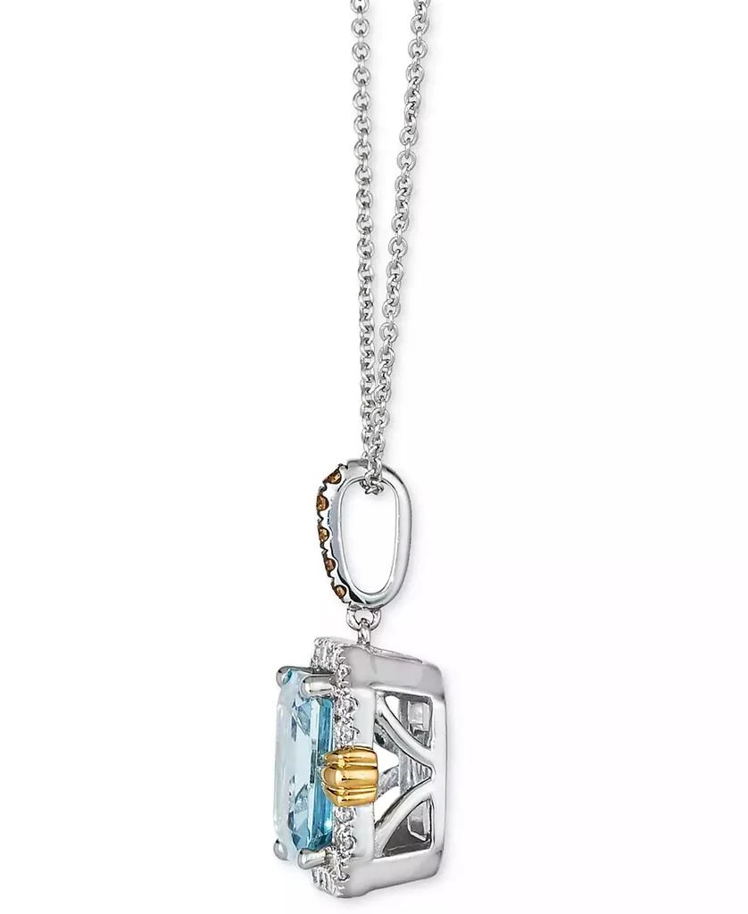 商品Le Vian|Sea Blue Aquamarine (2 ct. t.w.) & Diamond (1/4 ct. t.w.) 20" Adjustable Pendant Necklace in 14k Two-Tone Gold,价格¥12298,第2张图片详细描述