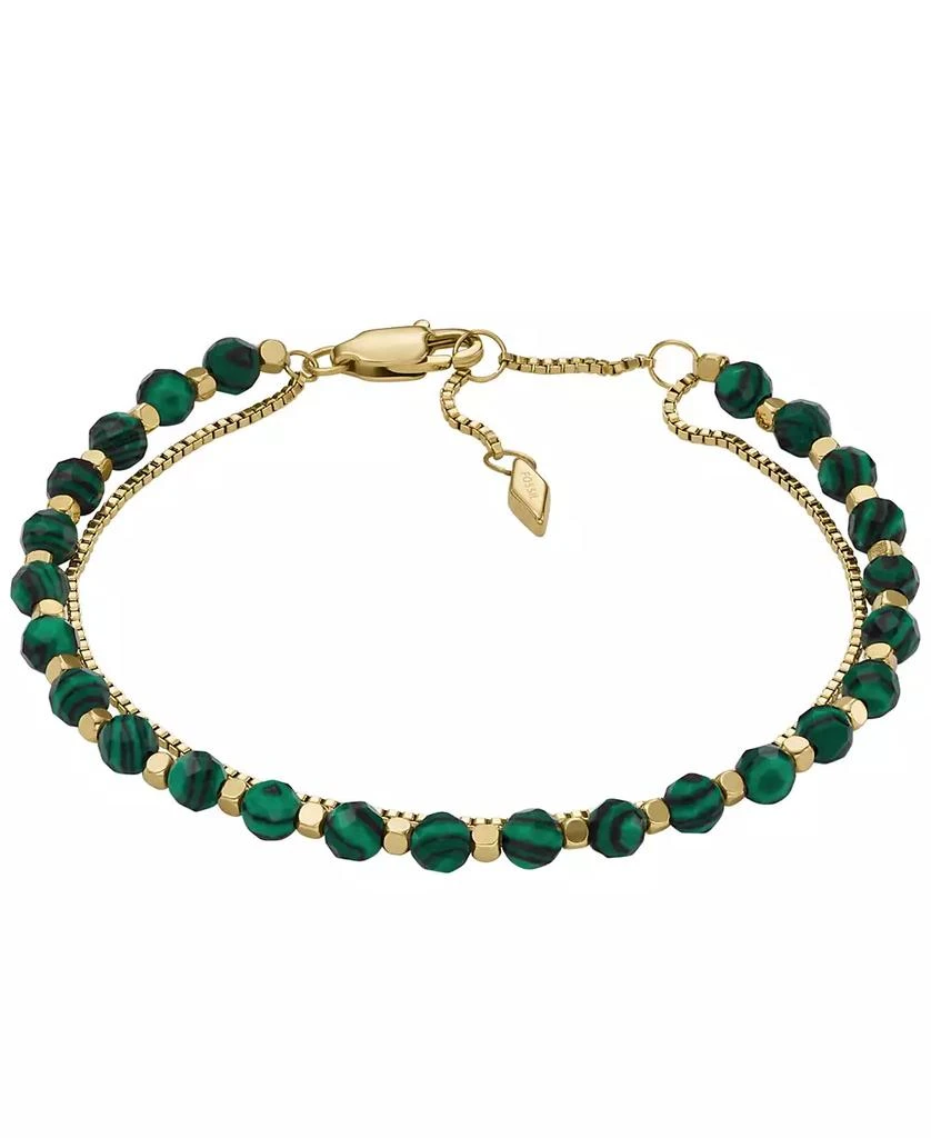 商品Fossil|All Stacked Up Malachite Beaded Bracelet,价格¥335,第1张图片