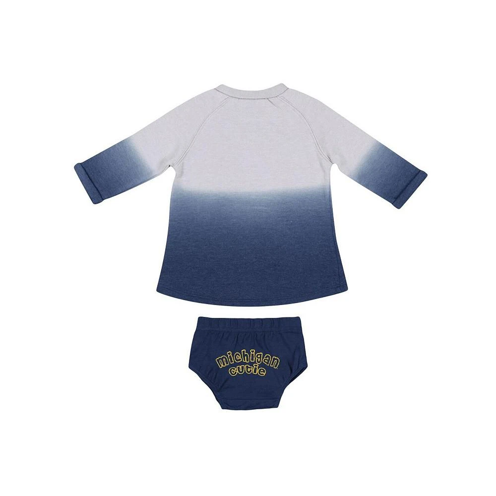 商品Colosseum|Newborn and Infant Boys and Girls Gray, Navy Michigan Wolverines Hand in Hand Ombre Dress and Bloomers Set,价格¥301,第2张图片详细描述