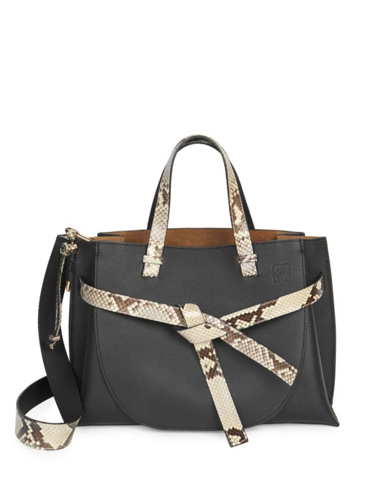 商品Loewe|Soft Grained Leather Gate Tote With Python Trim,价格¥26198,第1张图片