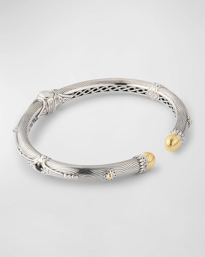 商品Konstantino|Sterling Silver and 18K Yellow Gold Cuff Bracelet with White Sapphires,价格¥8724,第4张图片详细描述