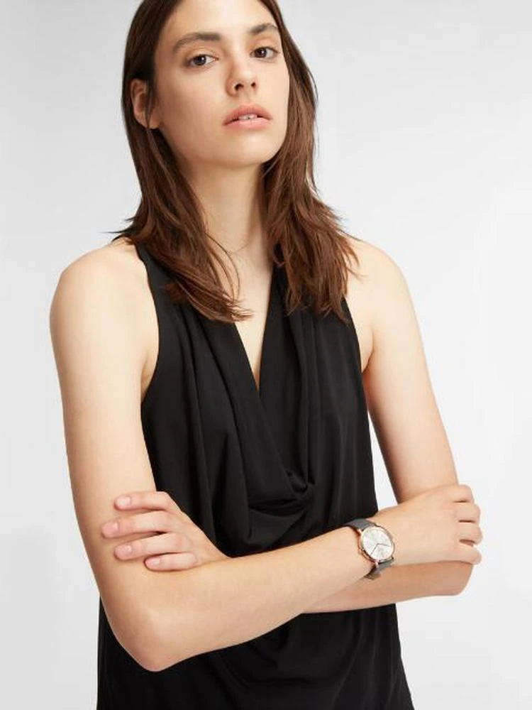 商品DKNY|Minetta Grey Leather Rose Gold-Tone Watch,价格¥755,第2张图片详细描述