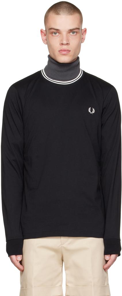 Black Twin Tipped Long Sleeve T-Shirt商品第1张图片规格展示
