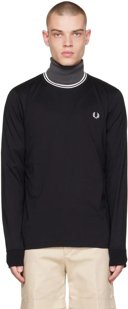 商品Fred Perry|Black Twin Tipped Long Sleeve T-Shirt,价格¥498,第1张图片