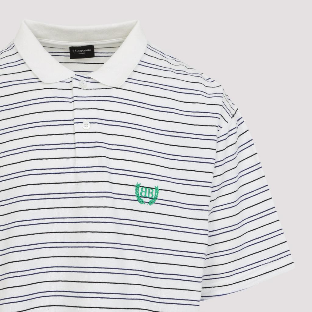 Balenciaga Laurel Classic Pique Striped Polo Shirt – On Sale Now