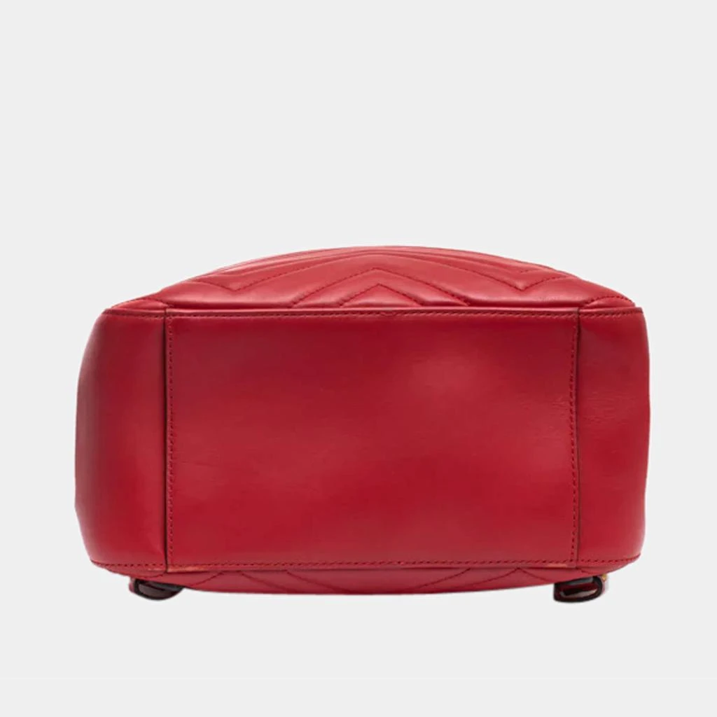 商品[二手商品] Gucci|Gucci Red Matelassé Leather GG Marmont Backpack,价格¥14376,第4张图片详细描述