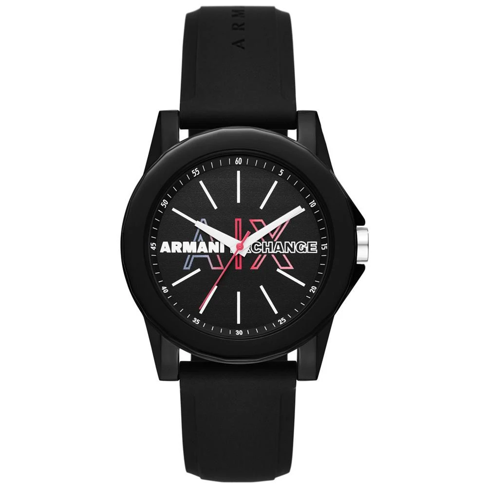 商品Armani Exchange|Women's Three-Hand Black Silicone Strap Watch, 40mm,价格¥711,第1张图片