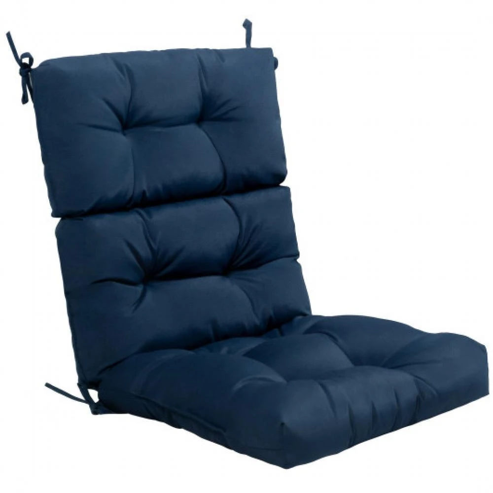 商品Hivvago|22 x 44 Inch Tufted Outdoor Patio Chair Seating Pad-Blue,价格¥832,第1张图片