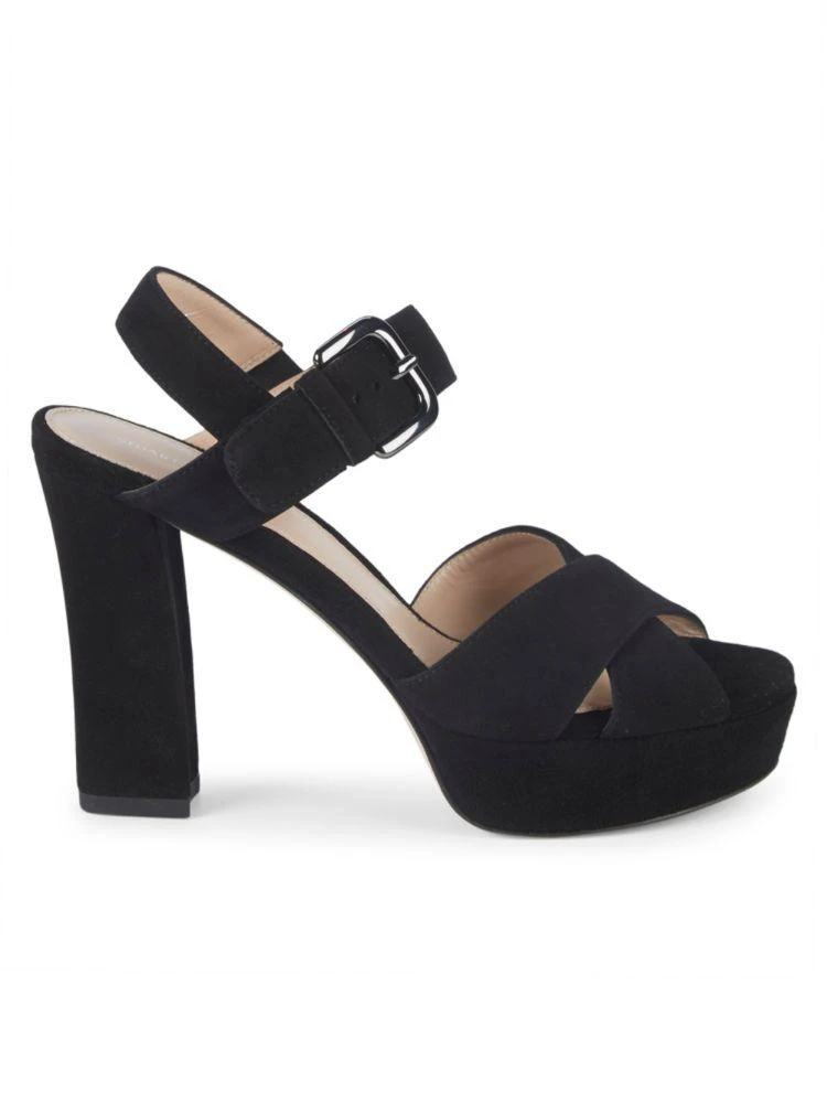 商品Stuart Weitzman|Block Heel Suede Ankle-Strap Sandals,价格¥1341,第1张图片