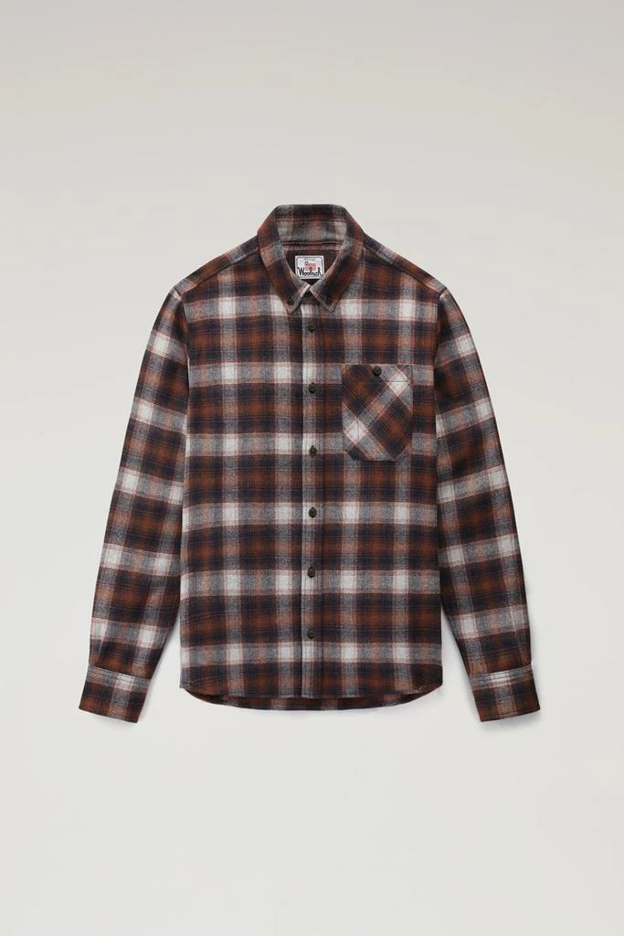 商品Woolrich|Wool Blend Trout Run Plaid Flannel Shirt - Men - Black,价格¥1405,第1张图片