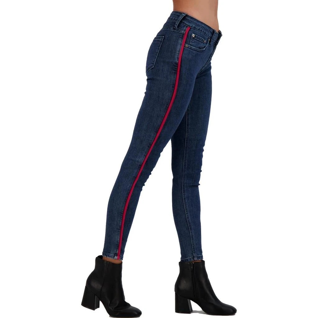 商品Just Black|Just Black Women's Dark Rinse High Rise Striped Ankle Crop Skinny Jeans,价格¥39,第4张图片详细描述
