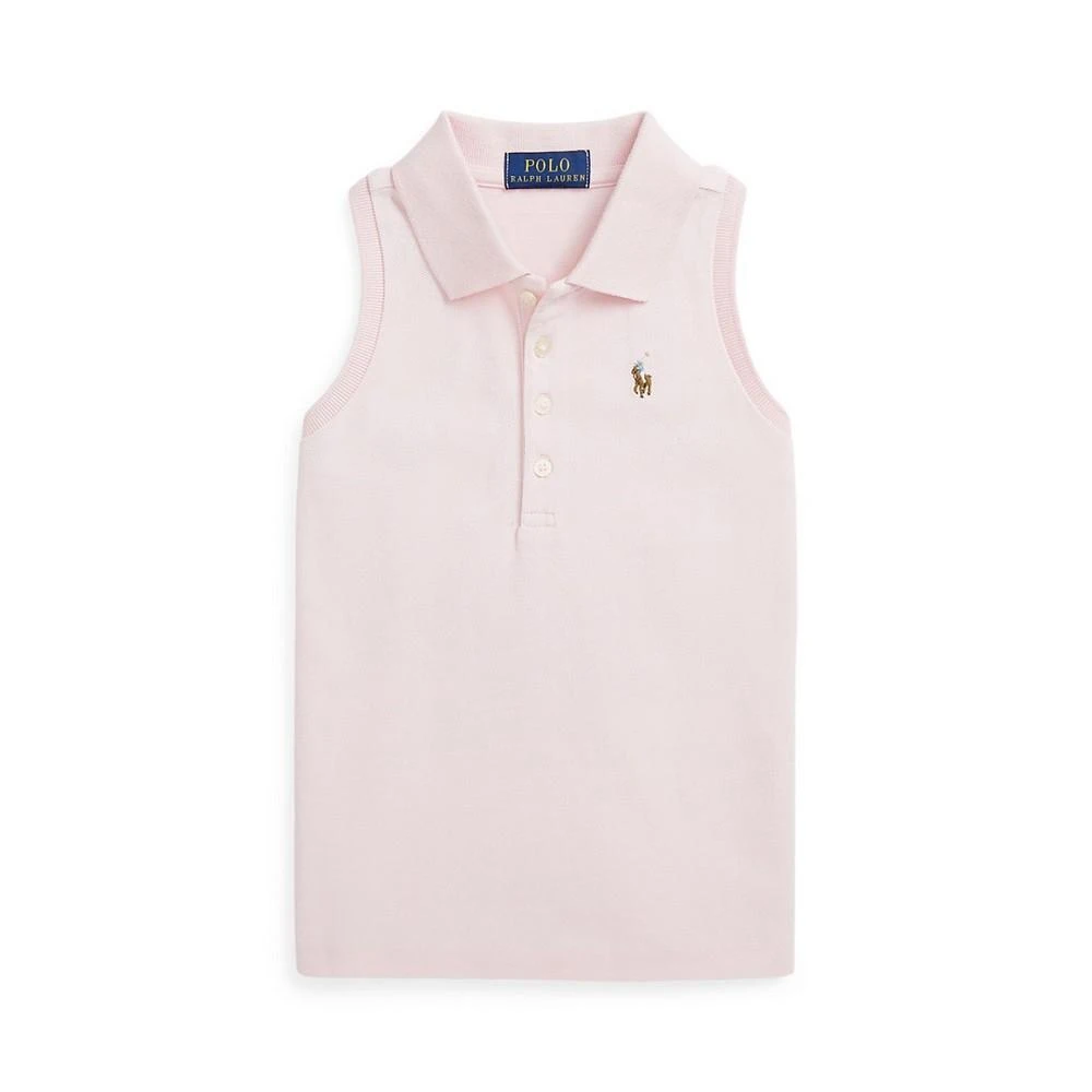 商品Ralph Lauren|Toddler and Little Girls Cotton Mesh Sleeveless Polo Shirt,价格¥175,第1张图片