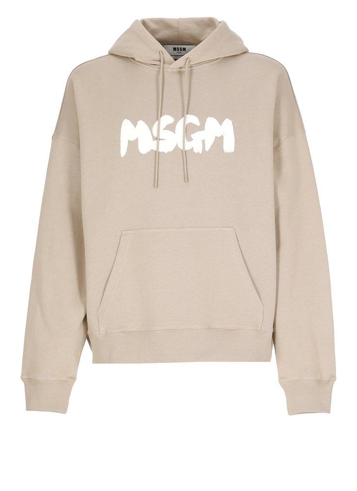 MSGM Logo Printed Drawstring Hoodie商品第1张图片规格展示