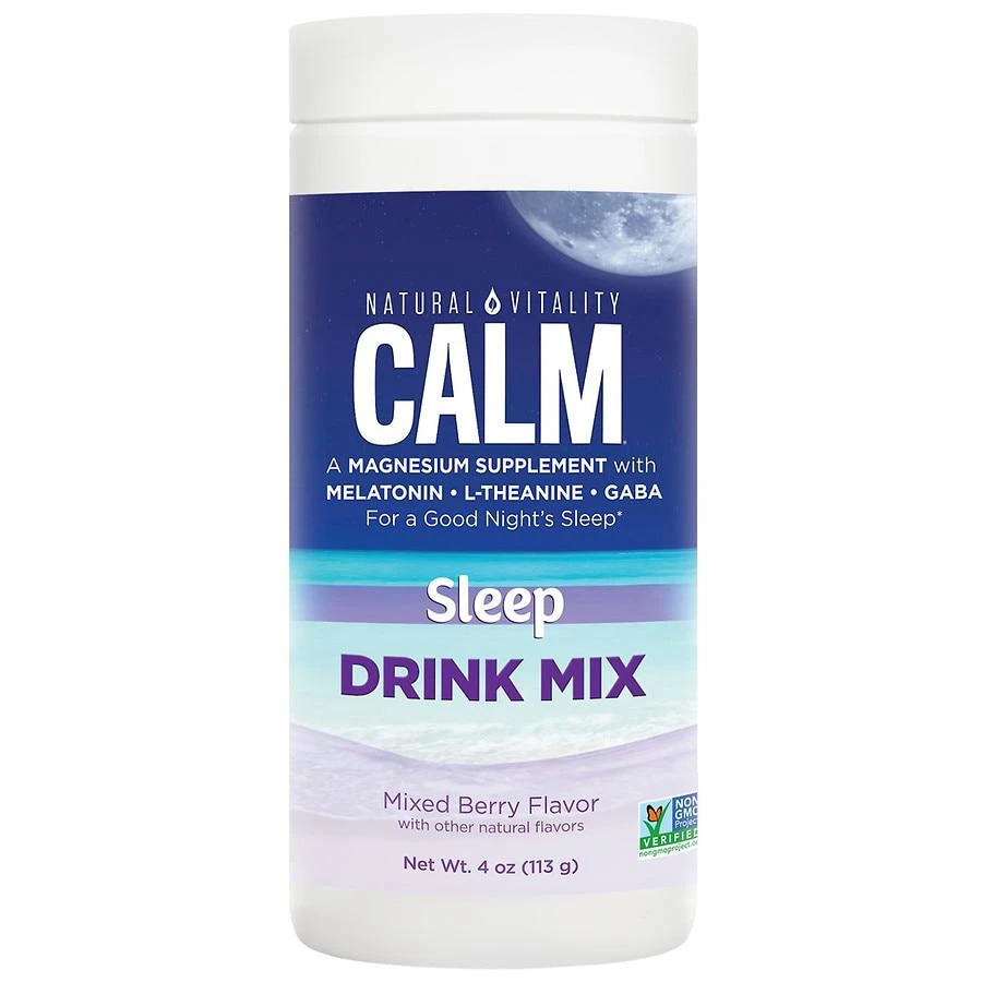 商品Natural Vitality|Calm Sleep Drink Mix, Magnesium Supplement with Melatonin Mixed Berry,价格¥163,第1张图片