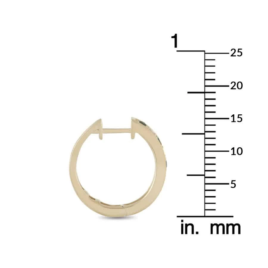 商品LB Exclusive|14K Yellow Gold 0.25ct Diamond and Sapphire Hoop Earrings,价格¥7847,第3张图片详细描述