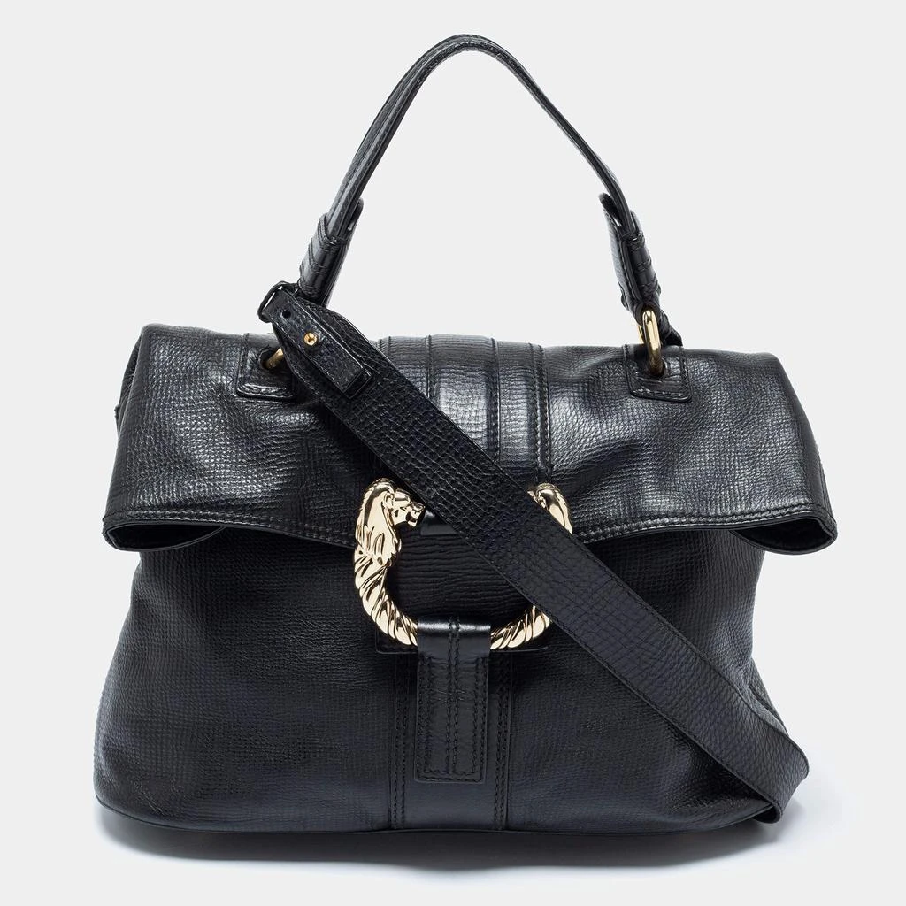 商品[二手商品] BVLGARI|Bvlgari Black Textured Leather Leoni Shoulder Bag,价格¥6767,第1张图片