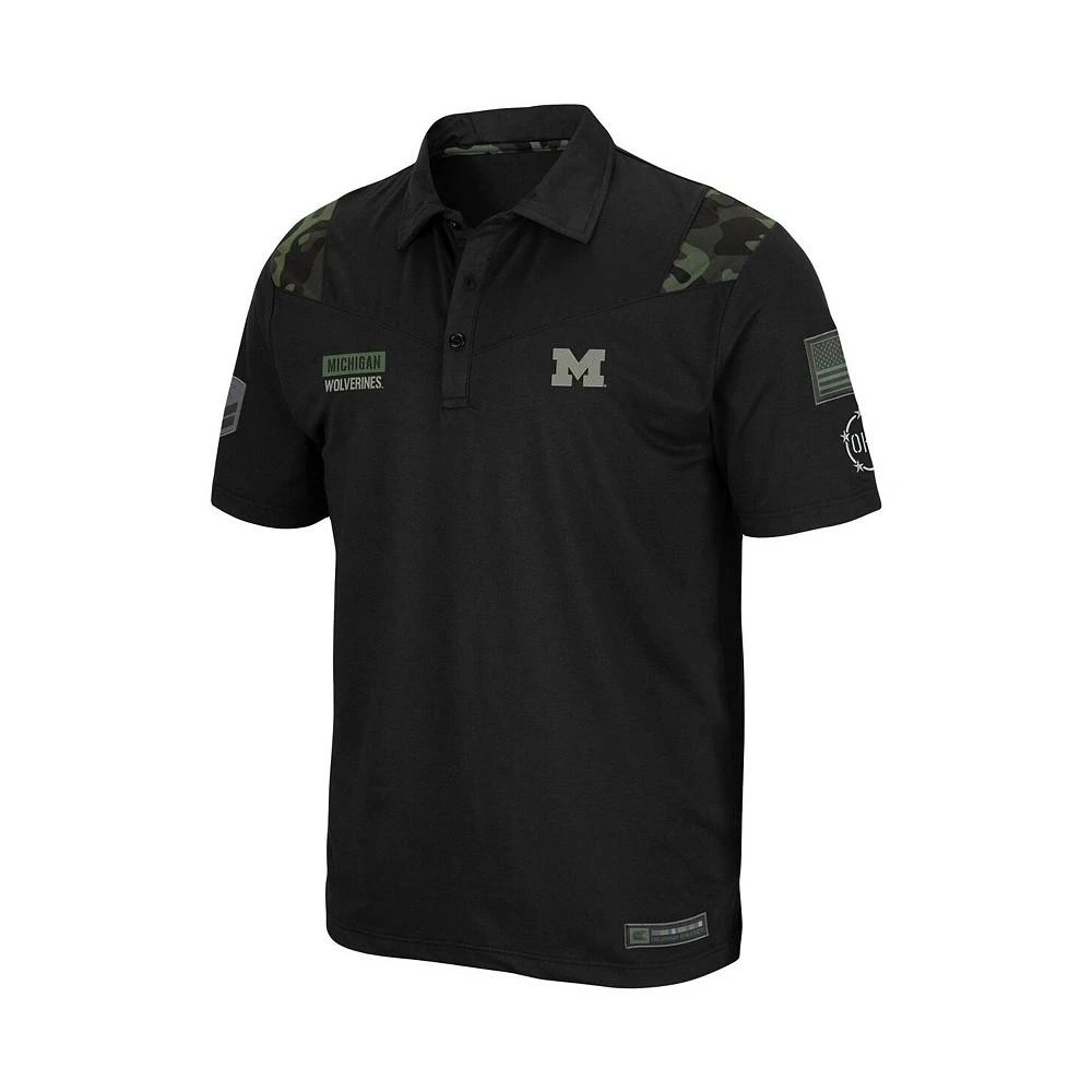 商品Colosseum|Men's Black Michigan Wolverines OHT Military-Inspired Appreciation Sierra Polo Shirt,价格¥376,第2张图片详细描述