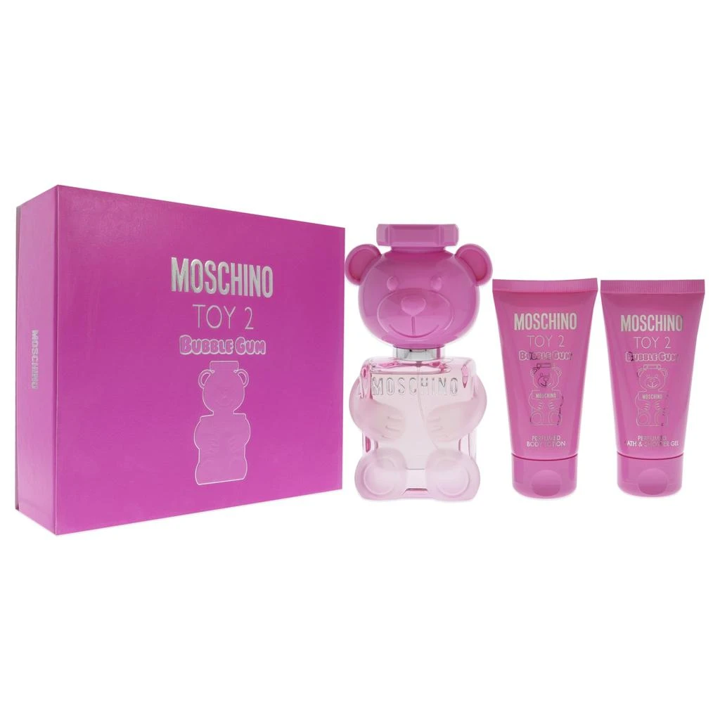 商品Moschino|Toy 2 Bubble Gum by  for Women - 3 Pc Gift Set 1.7oz EDT Spray, 1.7oz Body Lotion, 1.7oz Bath and Shower Gel,价格¥409,第1张图片