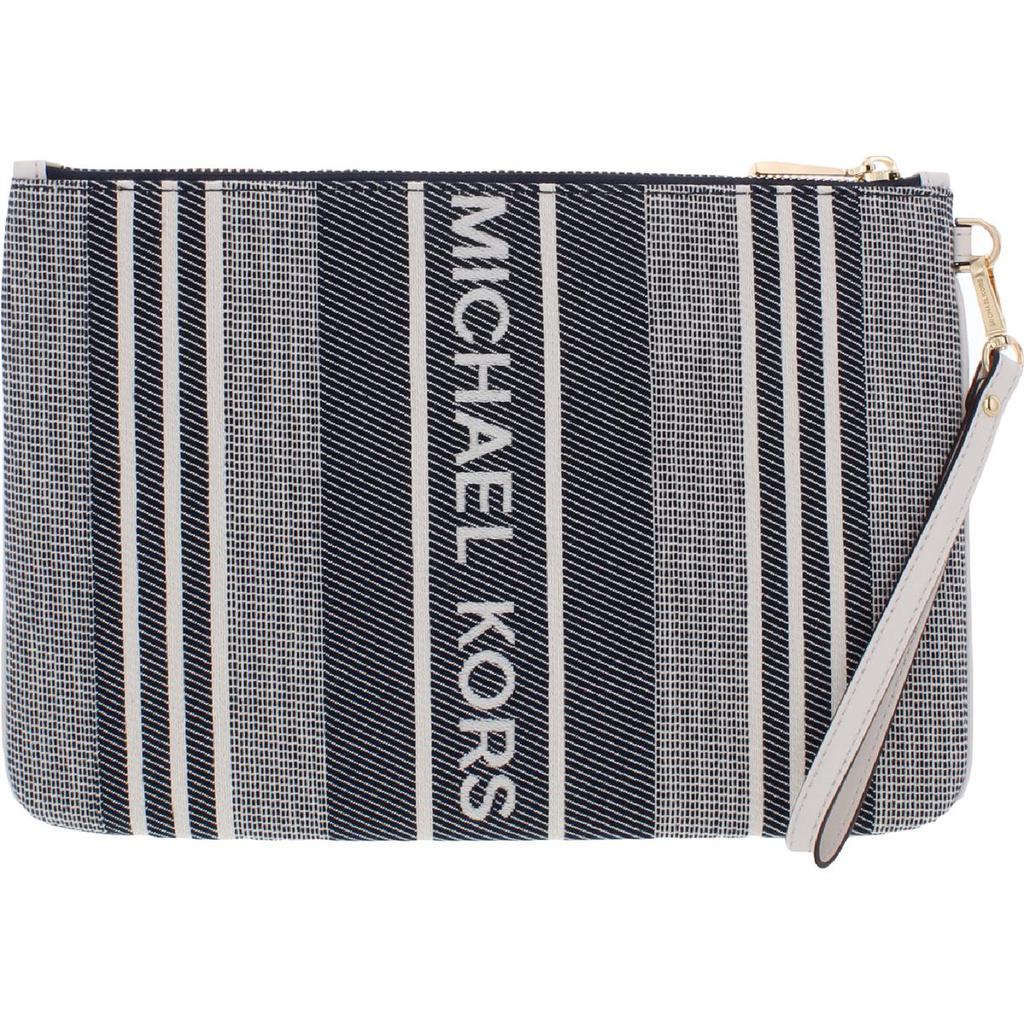 MICHAEL Michael Kors Womens Jet Set Woven Faux Leather Trim Clutch Handbag商品第1张图片规格展示