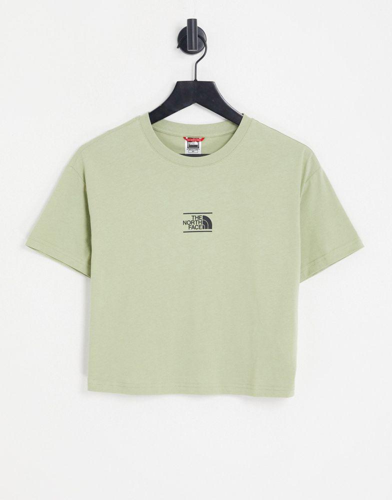 The North Face Dome at Center cropped t-shirt in khaki Exclusive at ASOS商品第1张图片规格展示