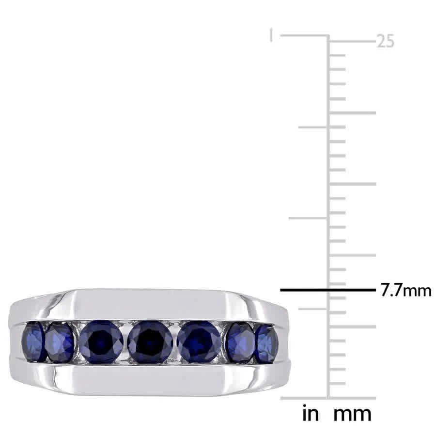 商品Amour|Sterling Silver 1 1/4 CT TGW Created Blue Sapphire Men's Ring,价格¥514,第3张图片详细描述