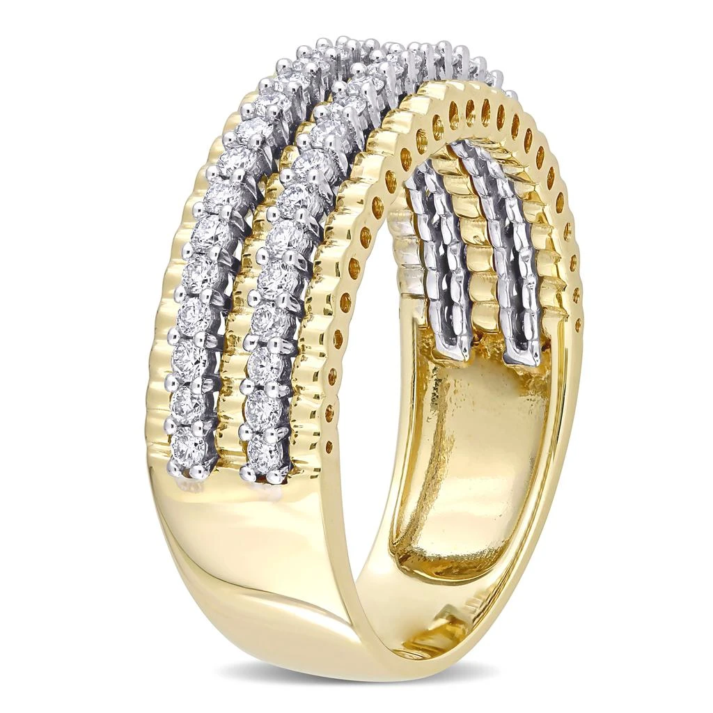 商品Mimi & Max|1/2ct TDW Diamond Double Row Eternity Ring in 14k Two-Tone Gold,价格¥12802,第3张图片详细描述