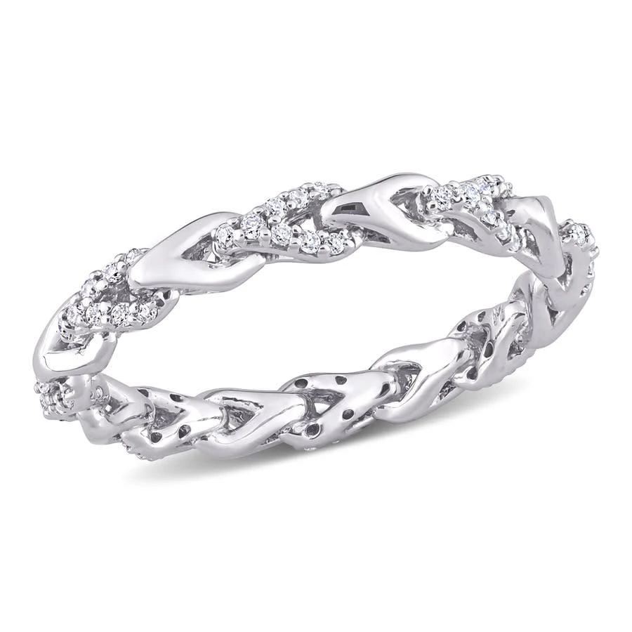 商品Amour|10k White Gold 1/3 CT TGW Created White Moissanite Eternity Ring,价格¥1890,第1张图片