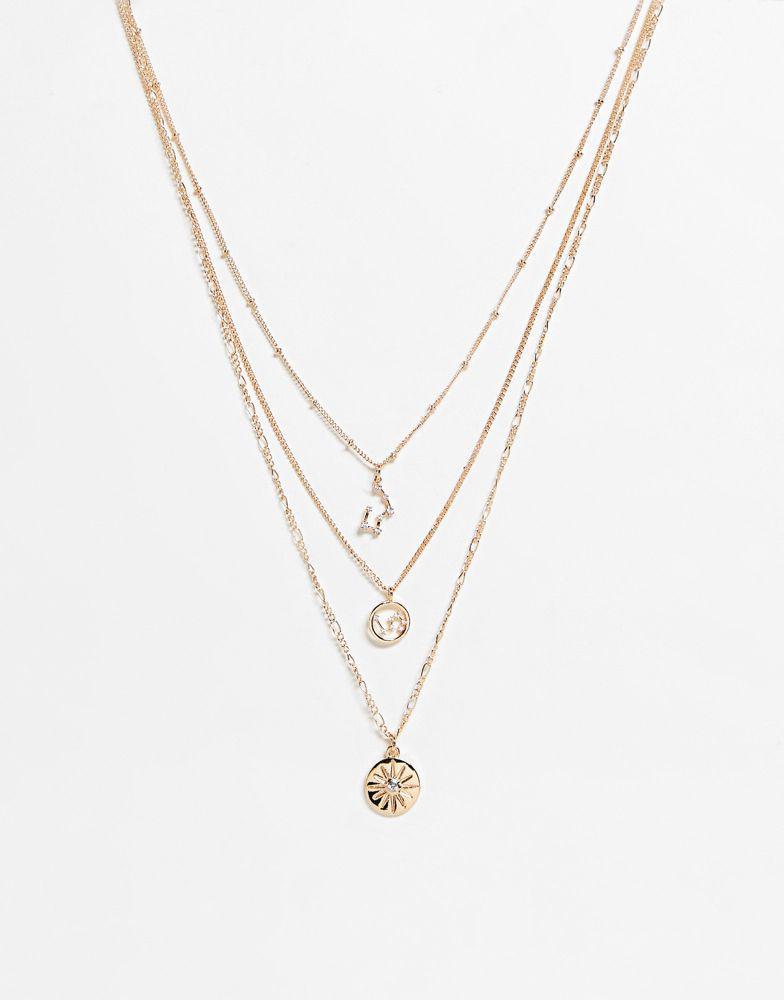 商品Reclaimed Vintage|Reclaimed Vintage inspired constellation star multirow necklace,价格¥72,第1张图片