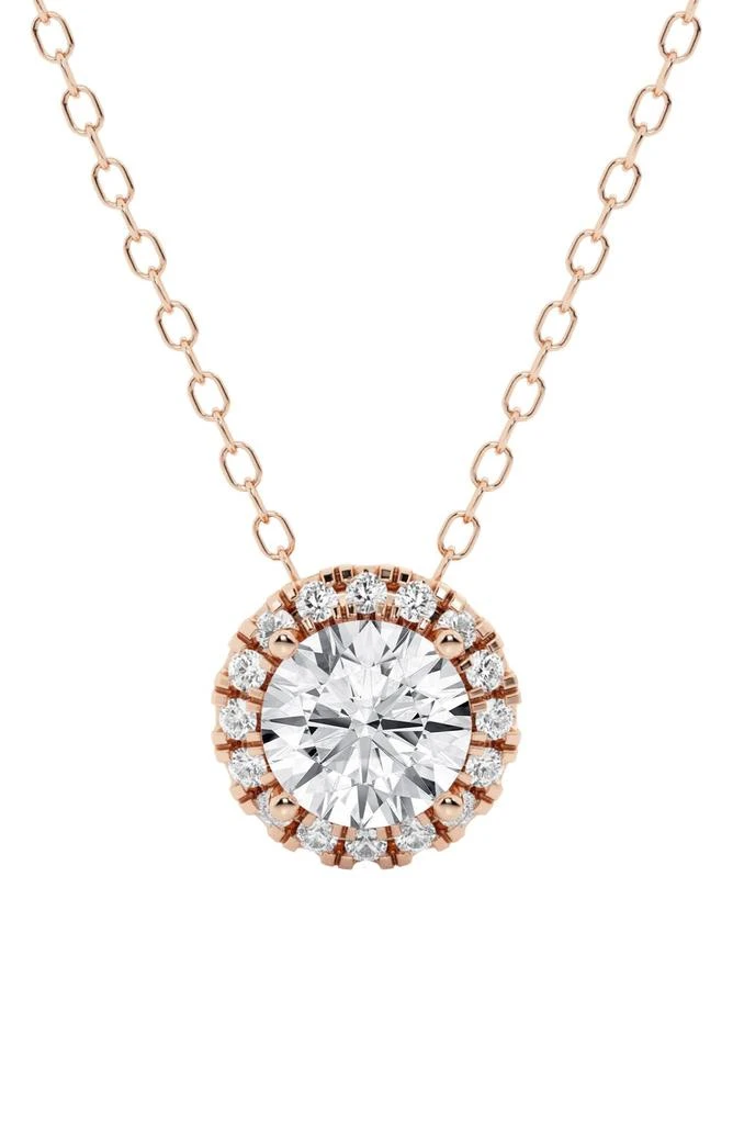 商品Badgley Mischka|14K Gold Round Cut Lab-Created Diamond Halo Pendant Necklace - 2.0ct,价格¥15509,第1张图片