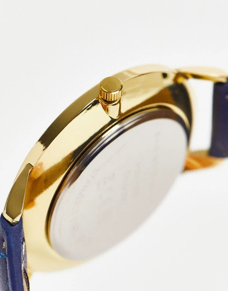 商品Christin Lars|Christin Lars classic strap watch with white and gold dial in black,价格¥133,第4张图片详细描述