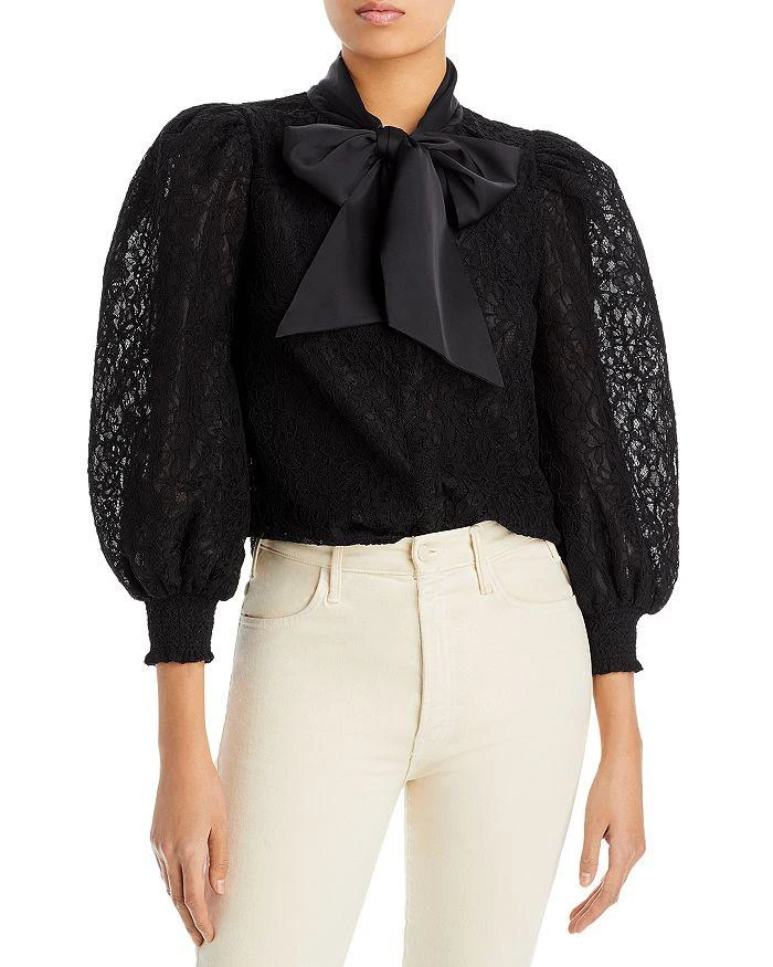 商品Alice + Olivia|Brentley Lace Tie Neck Blouse,价格¥1462,第1张图片