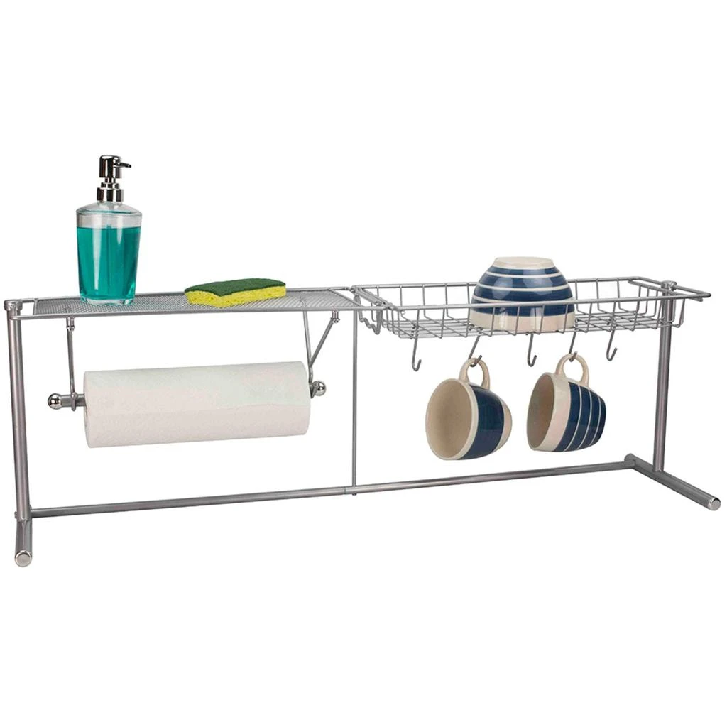 商品Home Basics|Home Basics Over the Sink Counter Kitchen Station, Chrome,价格¥234,第1张图片