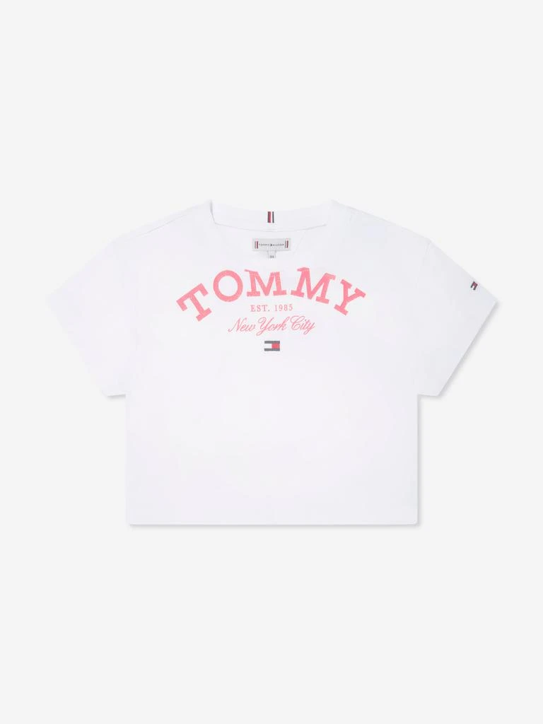 商品Tommy Hilfiger|Girls Tommy Logo T-Shirt in White,价格¥216,第1张图片