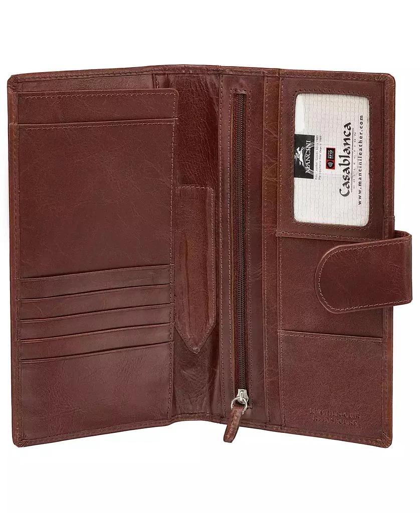 商品Mancini Leather Goods|Men's Casablanca Collection Classic Passport Holder and Travel Organizer,价格¥240,第4张图片详细描述