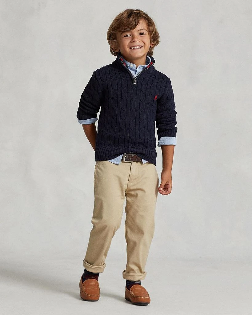 商品Ralph Lauren|Boys' Cable-Knit Cotton Quarter-Zip Sweater - Little Kid, Big Kid,价格¥325,第2张图片详细描述