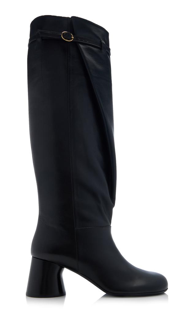 Khaite - Women's Admiral Leather Knee Boots - Black - Moda Operandi商品第1张图片规格展示