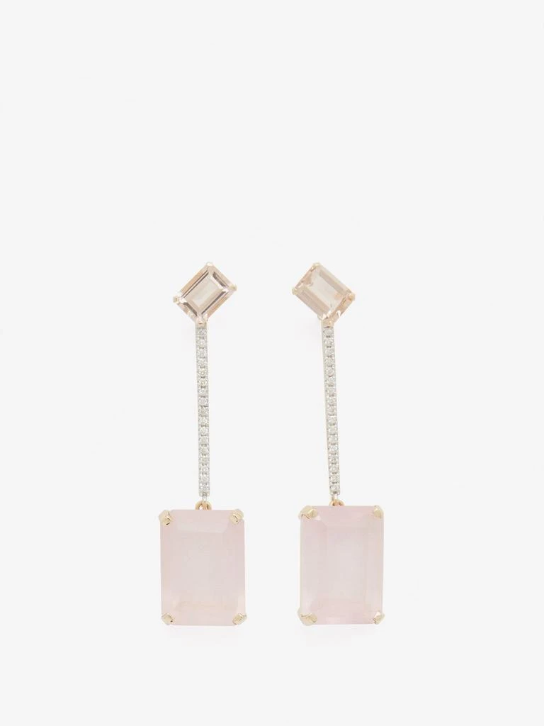 商品MATEO|Diamond, rose quartz & 14kt gold earrings,价格¥17597,第1张图片