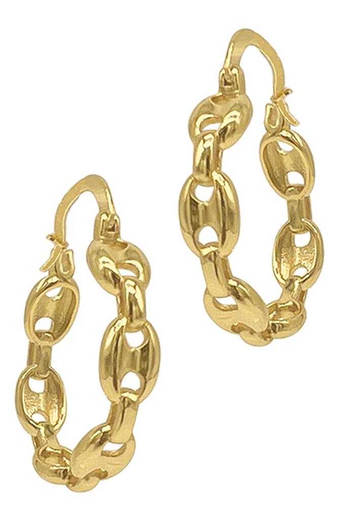 14K Gold Plated Mariner Hoop Earrings商品第1张图片规格展示