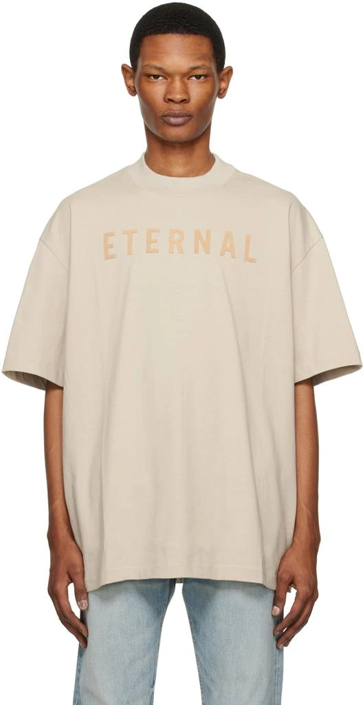 商品Fear of god|Beige Flocked T-Shirt,价格¥1164,第1张图片